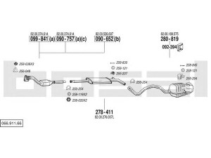 BOSAL 066.911.66 išmetimo sistema 
 Išmetimo sistema -> Išmetimo sistema, visa