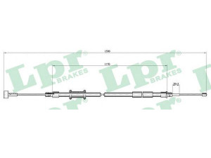 LPR C1009B trosas, stovėjimo stabdys 
 Stabdžių sistema -> Valdymo svirtys/trosai
1348980080, 474618, 1348980080