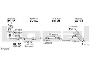 BOSAL 090.015.80 išmetimo sistema 
 Išmetimo sistema -> Išmetimo sistema, visa