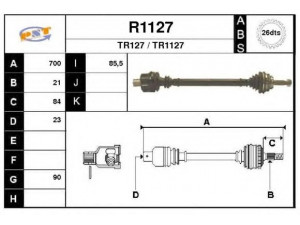 SNRA R1127 kardaninis velenas 
 Ratų pavara -> Kardaninis velenas
