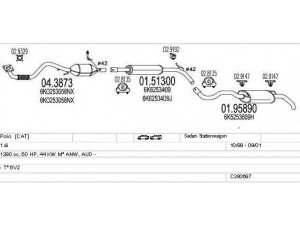 MTS C380697009797 išmetimo sistema 
 Išmetimo sistema -> Išmetimo sistema, visa