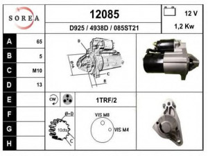 EAI 12085 starteris 
 Elektros įranga -> Starterio sistema -> Starteris
M0T91181, M0T91182, M1T84981, 56041207