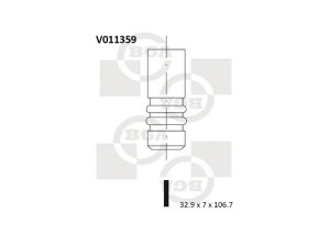BGA V011359 įleidimo vožtuvas 
 Variklis -> Variklio uždegimo laiko reguliavimo kontrolė -> Vožtuvų eilė -> Vožtuvai/dalys
11341722892, 11341722908