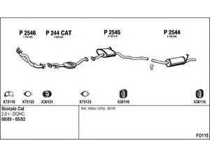 FENNO FO115 išmetimo sistema 
 Išmetimo sistema -> Išmetimo sistema, visa