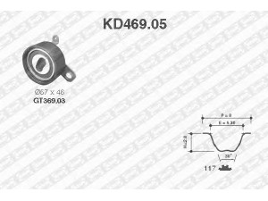 SNR KD469.05 paskirstymo diržo komplektas 
 Techninės priežiūros dalys -> Papildomas remontas
13505-15050