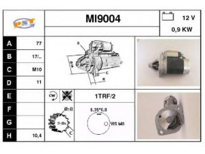 SNRA MI9004 starteris
M3T12672, MD001155, MD001550, MD001552