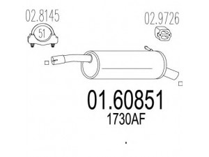 MTS 01.60851 galinis duslintuvas 
 Išmetimo sistema -> Duslintuvas
1730AF