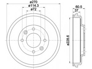 HELLA 8DT 355 301-741 stabdžių būgnas 
 Stabdžių sistema -> Būgninis stabdys -> Stabdžių būgnas
09KA626251B, 0K9A26251A, 0K9A26251B