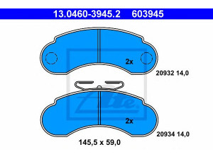 ATE 13.0460-3945.2 stabdžių trinkelių rinkinys, diskinis stabdys 
 Techninės priežiūros dalys -> Papildomas remontas
631 420 01 20, 631 420 03 20