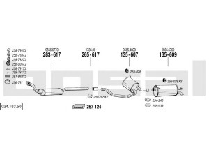 BOSAL 024.153.50 išmetimo sistema 
 Išmetimo sistema -> Išmetimo sistema, visa