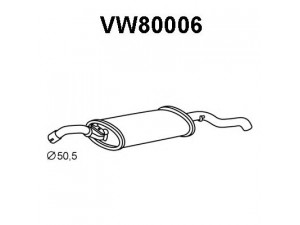 VENEPORTE VW80006 galinis duslintuvas 
 Išmetimo sistema -> Duslintuvas
191253609BM, 191253609G, 191253609H