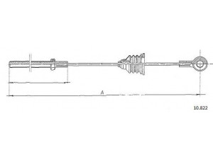 CABOR 10.822 trosas, stovėjimo stabdys 
 Stabdžių sistema -> Valdymo svirtys/trosai
3343698, 3410648