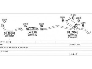 MTS C240143004622 išmetimo sistema 
 Išmetimo sistema -> Išmetimo sistema, visa