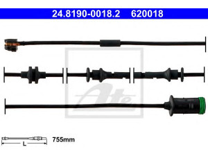 ATE 24.8190-0018.2 įspėjimo kontaktas, stabdžių trinkelių susidėvėjimas 
 Stabdžių sistema -> Susidėvėjimo indikatorius, stabdžių trinkelės
13153473, 62 35 674