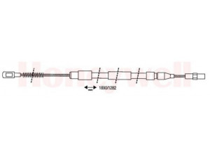 BENDIX 432837B trosas, stovėjimo stabdys 
 Stabdžių sistema -> Valdymo svirtys/trosai
291609701H