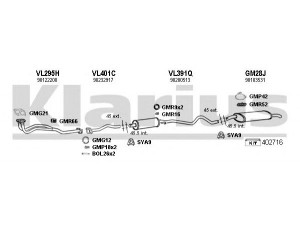 KLARIUS 390256U išmetimo sistema 
 Išmetimo sistema -> Išmetimo sistema, visa