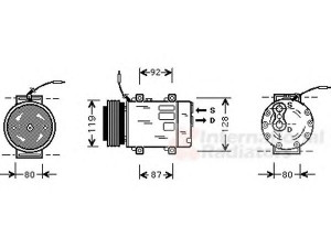 VAN WEZEL 4300K283 kompresorius, oro kondicionierius 
 Oro kondicionavimas -> Kompresorius/dalys
7700108413, 7700111289