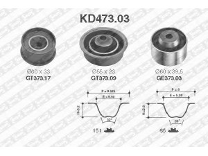 SNR KD473.03 paskirstymo diržo komplektas 
 Techninės priežiūros dalys -> Papildomas remontas
23357-33120, 23357-33130, 24450-33020
