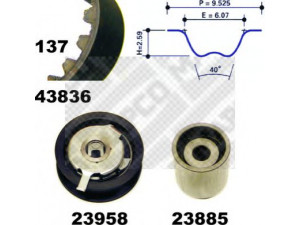 MAPCO 23836 paskirstymo diržo komplektas 
 Techninės priežiūros dalys -> Papildomas remontas
028 198 119 F, 028 198 119 F