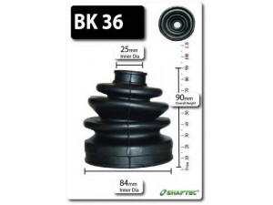 SHAFTEC BK36 gofruotoji membrana, kardaninis velenas 
 Ratų pavara -> Gofruotoji membrana