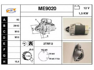 SNRA ME9020 starteris 
 Elektros įranga -> Starterio sistema -> Starteris
0031510001