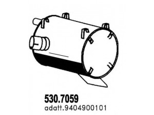 ASSO 530.7059 vidurinis / galinis duslintuvas 
 Išmetimo sistema -> Duslintuvas
9404900101
