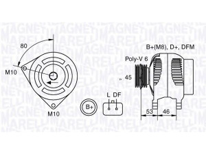 MAGNETI MARELLI 063377300010 kintamosios srovės generatorius 
 Elektros įranga -> Kint. sr. generatorius/dalys -> Kintamosios srovės generatorius
9638543680, 9642879680, 9649611680