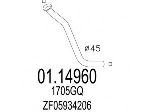 MTS 01.14960 išleidimo kolektorius 
 Išmetimo sistema -> Išmetimo vamzdžiai
1705GQ, ZF05934206, 5934206, 170301