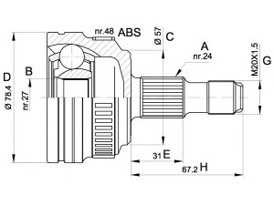 OPEN PARTS CVJ5443.10 jungčių komplektas, kardaninis velenas 
 Ratų pavara -> Sujungimai/komplektas
1683700872, 1683701572, 1683702172