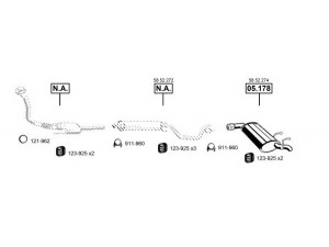ASMET OP054777 išmetimo sistema 
 Išmetimo sistema -> Išmetimo sistema, visa