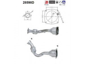 AS 28598D katalizatoriaus keitiklis 
 Išmetimo sistema -> Katalizatoriaus keitiklis
1493803080, 1731X7, 9653555580