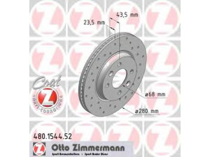 ZIMMERMANN 480.1544.52 stabdžių diskas 
 Dviratė transporto priemonės -> Stabdžių sistema -> Stabdžių diskai / priedai
400 215.0, 896 696.2, 897 070.9