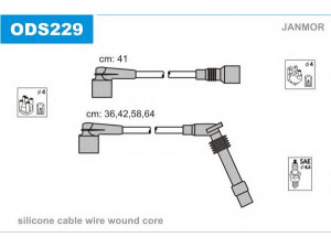 JANMOR ODS229 uždegimo laido komplektas 
 Kibirkšties / kaitinamasis uždegimas -> Uždegimo laidai/jungtys
1612606, 1612607, 1612639, 90510857