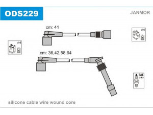 JANMOR ODS229 uždegimo laido komplektas 
 Kibirkšties / kaitinamasis uždegimas -> Uždegimo laidai/jungtys
1612606, 1612607, 1612639, 90510857