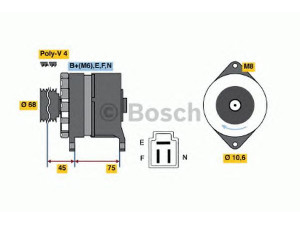 BOSCH 0 986 035 521 kintamosios srovės generatorius 
 Elektros įranga -> Kint. sr. generatorius/dalys -> Kintamosios srovės generatorius
27020 72030 000, 27020 72030, 27020 72050