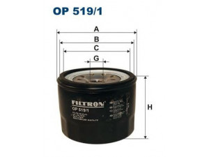 FILTRON OP519/1 alyvos filtras 
 Techninės priežiūros dalys -> Techninės priežiūros intervalai
8943604190, X521