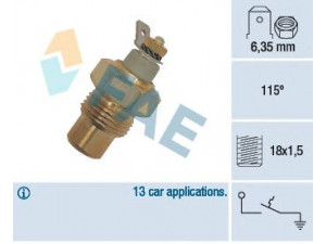 FAE 35080 temperatūros jungiklis, aušinimo skysčio įspėjimo lemputė 
 Aušinimo sistema -> Siuntimo blokas, aušinimo skysčio temperatūra
08 55 268 000, 77 00 566 087, 77 00 641 336