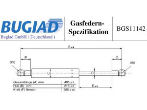 BUGIAD BGS11142 dujinė spyruoklė, bagažinė 
 Priedai -> Bagažinė/pakrovimo skyrius
8731.K2