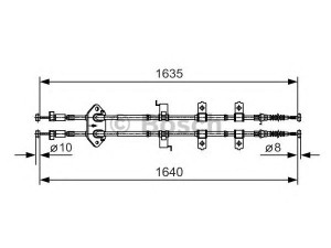 BOSCH 1 987 482 054 trosas, stovėjimo stabdys 
 Stabdžių sistema -> Valdymo svirtys/trosai
GJ6A-44-410A, GJ6A-44-410C