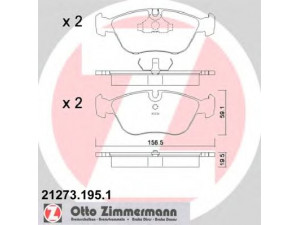 ZIMMERMANN 21273.195.1 stabdžių trinkelių rinkinys, diskinis stabdys 
 Techninės priežiūros dalys -> Papildomas remontas
271587, 2715878, 272343, 2723435