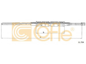 COFLE 11.704 trosas, stovėjimo stabdys 
 Stabdžių sistema -> Valdymo svirtys/trosai
171609721B, 171609721C, 175609721