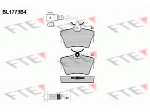 FTE BL1773B4 stabdžių trinkelių rinkinys, diskinis stabdys 
 Techninės priežiūros dalys -> Papildomas remontas
7D0 698 451 B, 7D0 698 451 C
