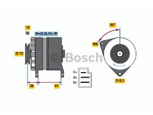 BOSCH 0 986 036 010 kintamosios srovės generatorius 
 Elektros įranga -> Kint. sr. generatorius/dalys -> Kintamosios srovės generatorius
1005308, 5021162, 5026096, 82FB 10300 EA