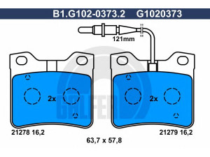 GALFER B1.G102-0373.2 stabdžių trinkelių rinkinys, diskinis stabdys 
 Techninės priežiūros dalys -> Papildomas remontas
4251 30