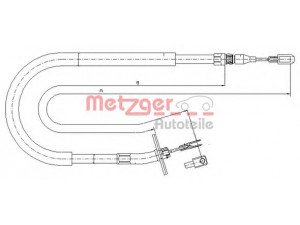 METZGER 10.9876 trosas, stovėjimo stabdys 
 Stabdžių sistema -> Valdymo svirtys/trosai
904 420 0285, 2D0 609 722