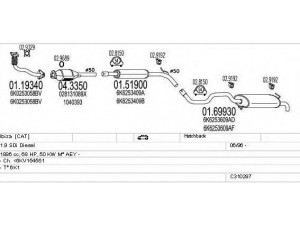 MTS C310297008043 išmetimo sistema 
 Išmetimo sistema -> Išmetimo sistema, visa