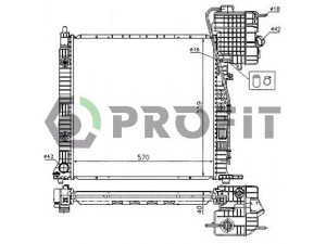 PROFIT PR 3560A4 radiatorius, variklio aušinimas 
 Aušinimo sistema -> Radiatorius/alyvos aušintuvas -> Radiatorius/dalys
6385011901, 6385012001, 6385012101