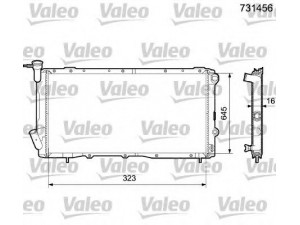 VALEO 731456 radiatorius, variklio aušinimas 
 Aušinimo sistema -> Radiatorius/alyvos aušintuvas -> Radiatorius/dalys
45111-GA650, 45111-GA660, 45111-GA670