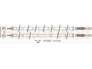 BENDIX 432976B trosas, stovėjimo stabdys