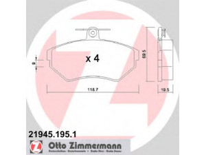 ZIMMERMANN 21945.195.1 stabdžių trinkelių rinkinys, diskinis stabdys 
 Techninės priežiūros dalys -> Papildomas remontas
8E0 698 151, 8E0 698 151 A, 8E0 698 151 N